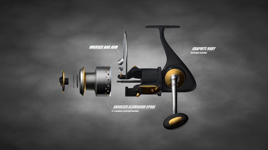 3D-Render fishing reel