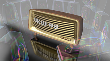 3D Render vintage radio